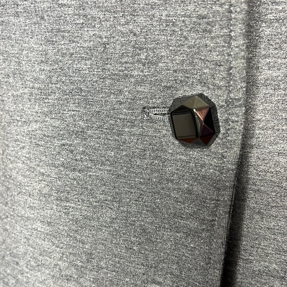 Nanette Lepore Scuba Grey Coat with Notched  Collar - Picture 5 of 13